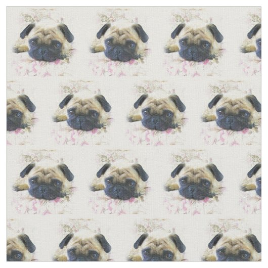Tissu Carlin Dog Custom Fabric (Fermer)