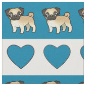 Tissu Carlins et coeurs - bleu (Fermer)