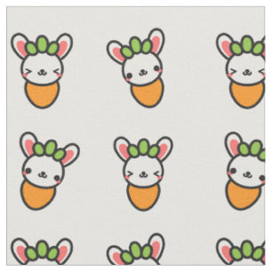 Tissu Carotte de lapin de Kawaii