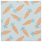 Tissu Carottes mignonnes sur bleu clair (Fermer)