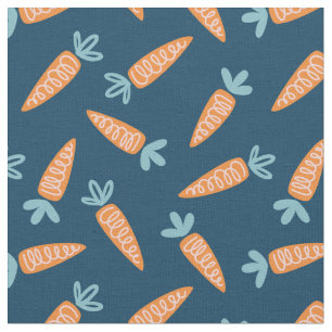 Tissu Carottes mignonnes sur la marine