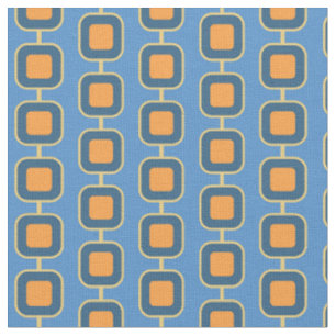 Tissu Carré bleu et orange