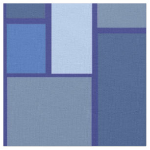 Tissu Carré bleu géométrique - forme et couleur d'émotio
