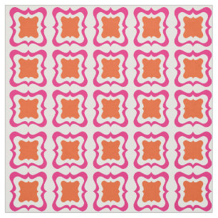 Tissu Carré moderne Répéter Motif Hot rose Orange Bla