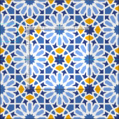 Tissu Carreau Azulejo Talavera (Carreau)