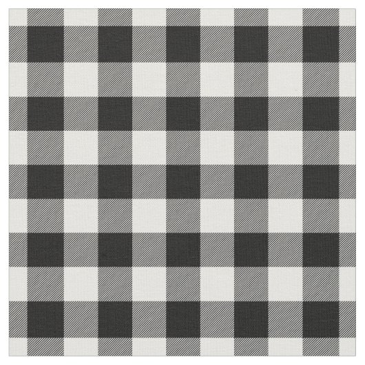 Tissu Carreau Gingham Blanc & Noir (Fermer)