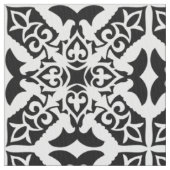Tissu Carreau marocain - blanc avec fond noir (fermé)