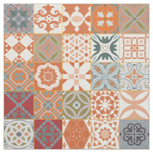 Tissu Carreau marocain orange