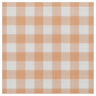 Tissu Carreaux Gingham à carreaux orange