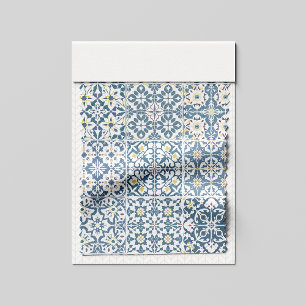 Tissu Carreaux Méditerranéens, Marocains, Majolique, Azu