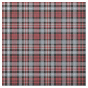 Tissu Carreaux Sportifs Rouge Cramoisi, Noir et Gris