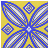 Tissu Carrelage bleu et jaune (Fermer)