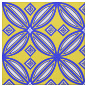 Tissu Carrelage bleu et jaune (Échantillon)
