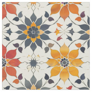 Tissu Carrelage floral d'automne