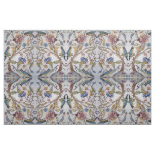 Tissu Carrelage Jacobean Design Oiseau Floral Doux Coule