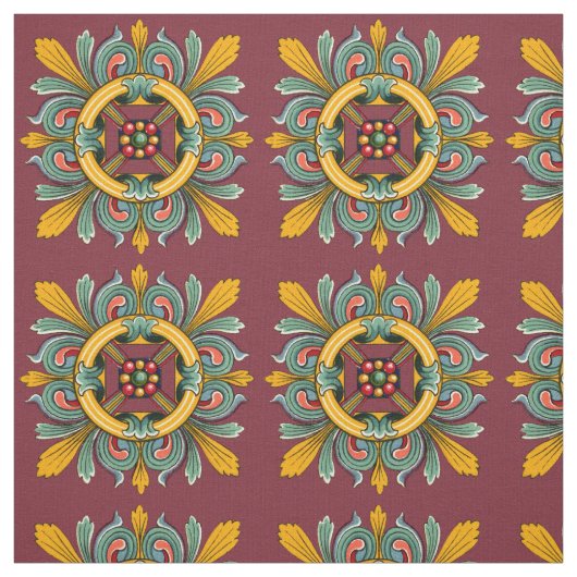 Tissu Carrelage victorien Rose foncé (Échantillon)
