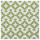 Tissu Carrés à variable verte sur gris clair blanc (Échantillon)