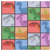 Tissu Carrés de dinosaure (Fermer)