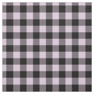 Tissu Carrés de Tartan en En vichy rose noire Motif