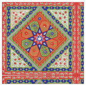 Tissu Carrés Et Diamants Impression Florale (Fermer)