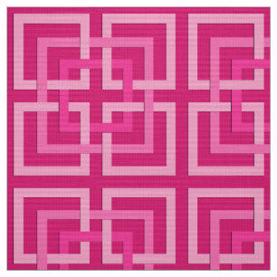 Tissu Carrés géométriques modernes, fuchsia et