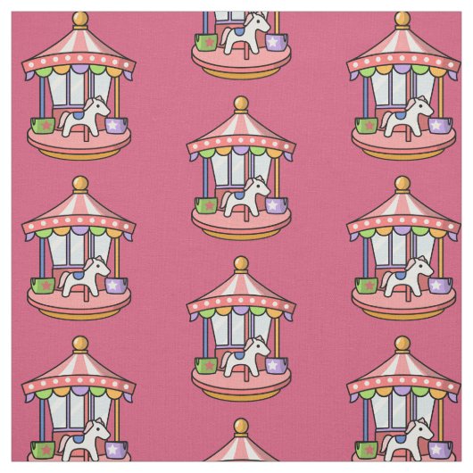 Tissu Carrousel rose (Échantillon)