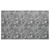 Tissu Carte Abstraite - Noir sur Blanc (Yard)