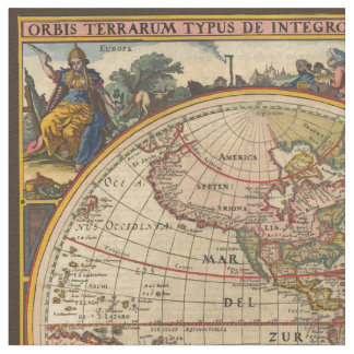 Tissu Carte antique du monde