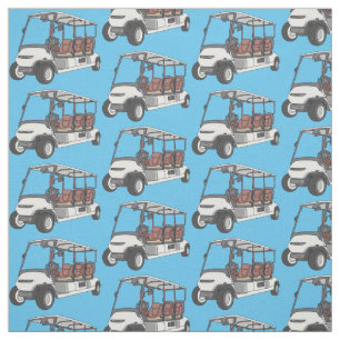 Tissu Carte de golf / dessin animé en voiturette de golf