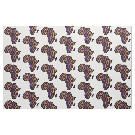 Tissu Carte de l'Afrique de l'or pourpre (Fat Quarter)