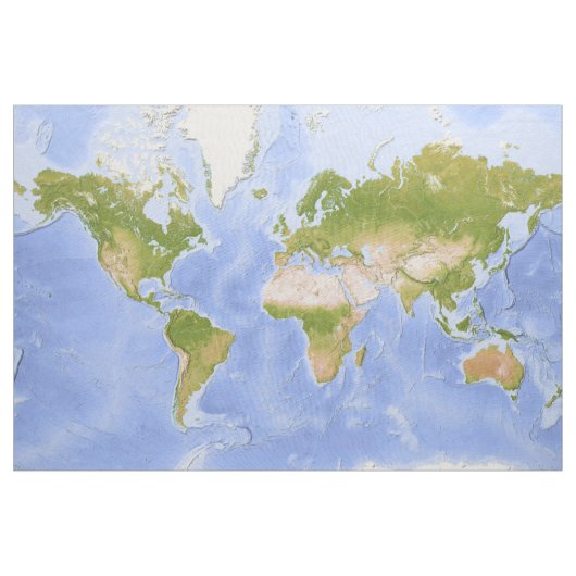 Tissu Carte de Mercator du monde (Yard)