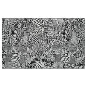 Tissu Carte de patchwork Abstrait - Blanc sur Noir (Fat Quarter)