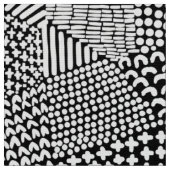 Tissu Carte de patchwork Abstrait - Blanc sur Noir (Fermer)