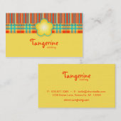 Tissu Carte de visite Plaid Stripes Jaune (Devant / Derrière)