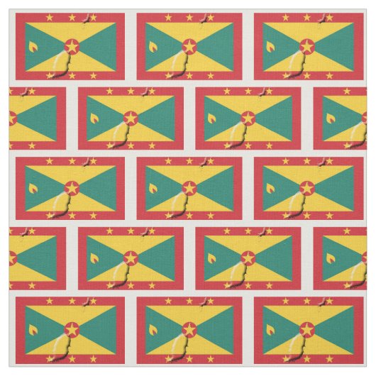 Tissu Carte du DRAPEAU GRENADA CARRIACOU Plan (Échantillon)