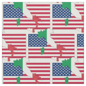 Tissu Carte du Drapeau ITALIEN AMÉRICAIN (Fermer)
