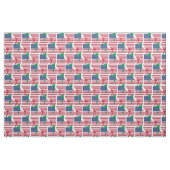 Tissu Carte du Drapeau ITALIEN AMÉRICAIN (Fat Quarter)