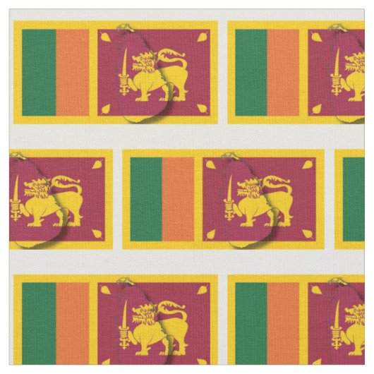 Tissu Carte du drapeau SRI LANKA (Fermer)