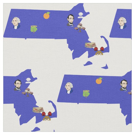 Tissu Carte du jeu de mots Massachusetts (Fermer)