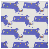 Tissu Carte du jeu de mots Massachusetts (Échantillon)