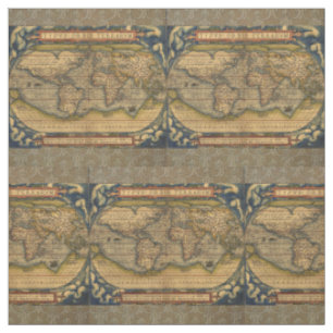 Tissu Carte du monde d'Ortelius 1570 : Cartographie anti