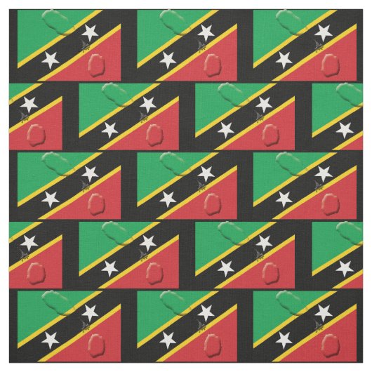 Tissu Carte et drapeau de ST KITTS (Échantillon)