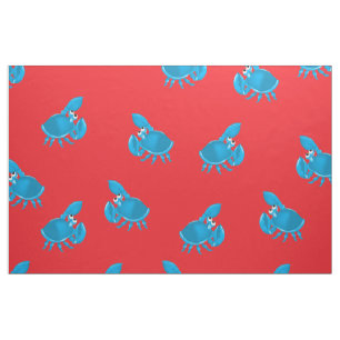 Tissu Cartographie Crabe Poisson Motif d'impression
