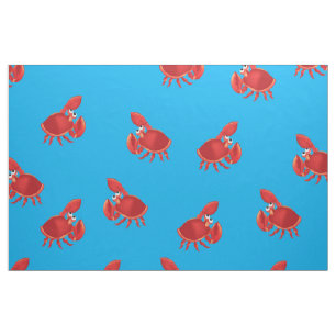 Tissu Cartographie Crabe Poisson Motif d'impression