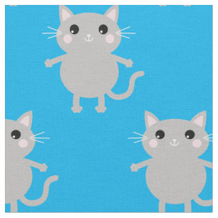 Tissu Carton bleu gris chats Baby Nursery salle pour enf