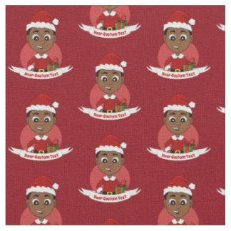 Tissu Carton Cute African American Christmas boy