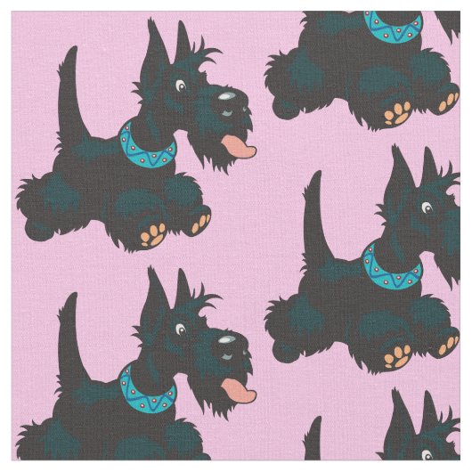 Tissu Cartoon écossais terrier (Fermer)