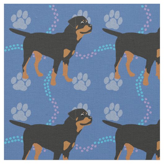 Tissu Cartoon Rottweiler (Fermer)