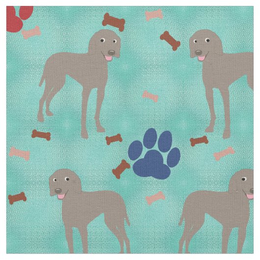Tissu Cartoon Weimaraner (Fermer)