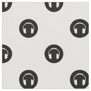 Tissu Casques Vintages Cercles Musique Motif Thème